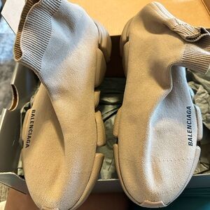 Balenciaga Beige Sock Sneakers